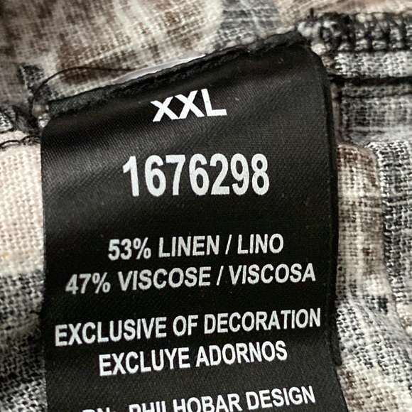 Original linen blend black & peach tunic top dress size XXL - Picture 13 of 14